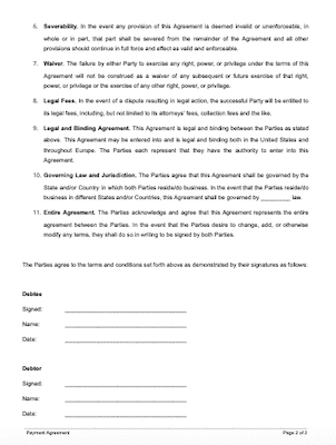 Letter Of Agreement For Payment Of Debt from www.docsketch.com