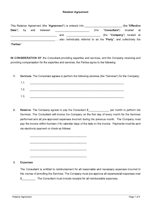 Marketing Consultant Contract Template