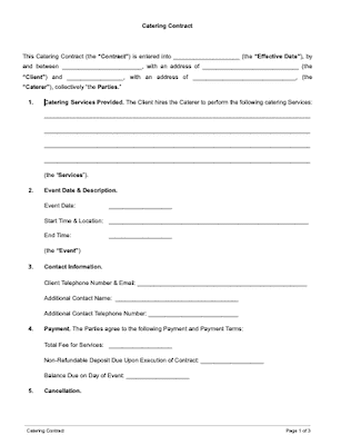 Food Catering Contract Template